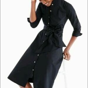 J. Crew Tie Waist Shirt Dress